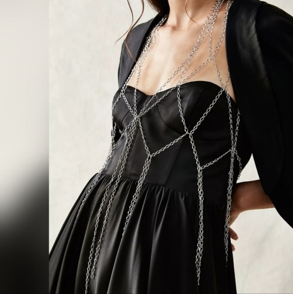 NWT Free People Breakaway Body Chain Silver - Picture 3 of 8